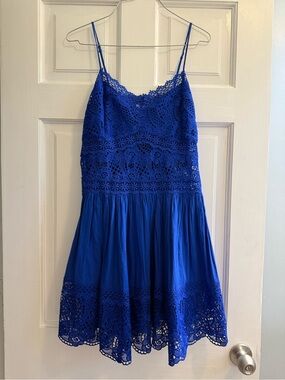 VENUS Cobalt Blue Crochet Lace dress